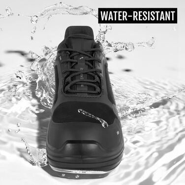 Робочі черевики ACE Constructor S3 - легкі, неслизькі та водонепроникні - захисні черевики для жінок та чоловіків, білі (45 EU, чорний)