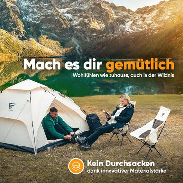 Крісло туристичне SCHNEIDERFREUDE EasyFold Pro – преміум якість, складне, легке, з вентиляцією спинки для кемпінгу, саду, риболовлі та відпочинку на природі