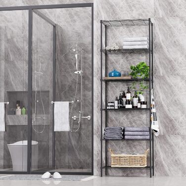 Himimi Regal - 6-Tier Wire Shelving Unit - 54x29x160cm