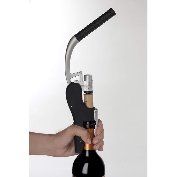 Arcos Wine Opener - Black & Gray Ergonomic Corkscrew with ABS & Zinc Alloy Handle