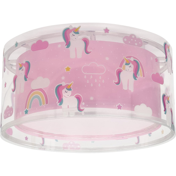 Dalber Ceiling Light for Children, Unicorns, Animals, Unicorns, Children's Room Ceiling Lamp, Pink