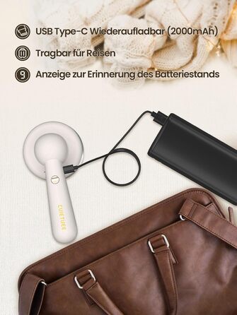 Електричний видалення ворсу CuieTuee з LED, USB-зарядкою, 3 режими, 2000mAh - для одягу та тканини