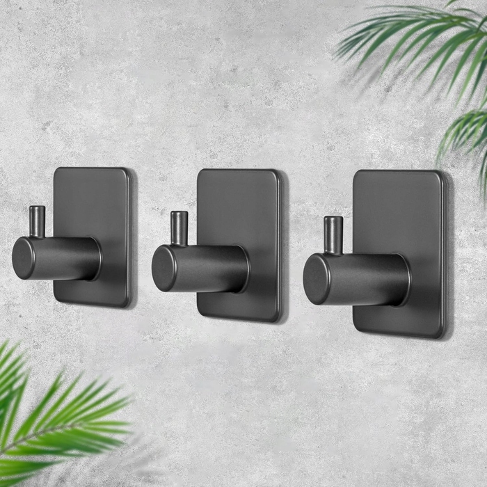 Самоклеючий тримач для рушників Gunmetal (без свердління)