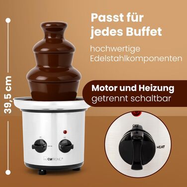 Шоколадний фонтан Clatronic SKB 3248 з функцією плавлення | для фруктів та випічки | легко чистити