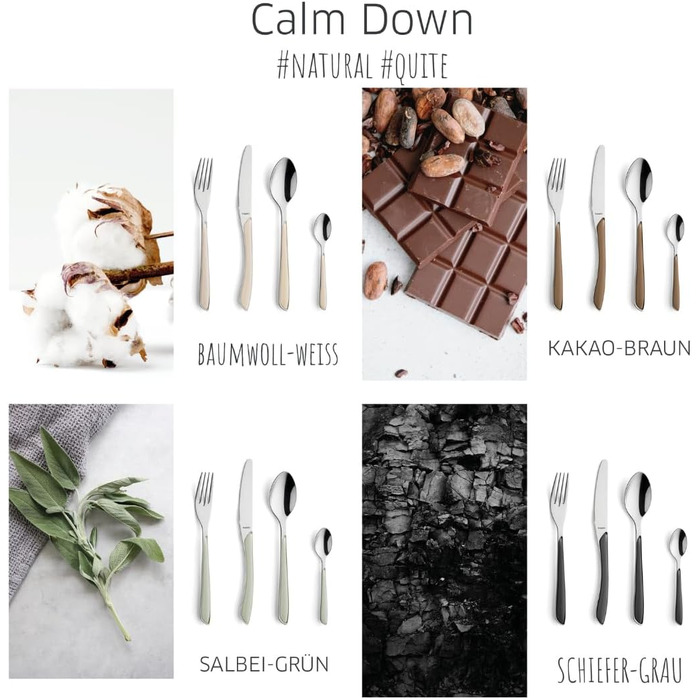 Набір столових приборів Kuppels Prisma для 6 осіб з нержавіючої сталі, рожеві ручки | 24-частини | Нержавіючі столові прибори | Миючі в посудомийній машині