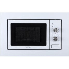 Вбудована мікрохвильова піч CATA MMA 20 WH 20L з грилем, таймером та нержавіючою сталею, 9 функцій, Ø24,5 см, білий колір