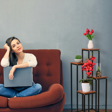 Relaxdays Сходи з чорної квітки з 4 полицями