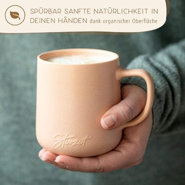 Stone Age Design Coffee Cups (6x350ml) - 100% Handmade Coffee Mugs - Set of 6 Unique Pastel Colors - Large 350ml Mug Suitable for Any Beverage