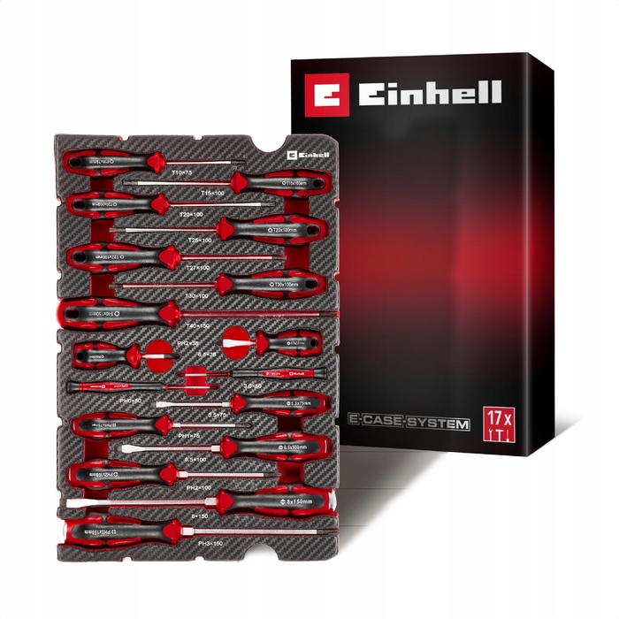 Пінопластикова вставка E-Case для набору викруток на 17 предметів Einhell