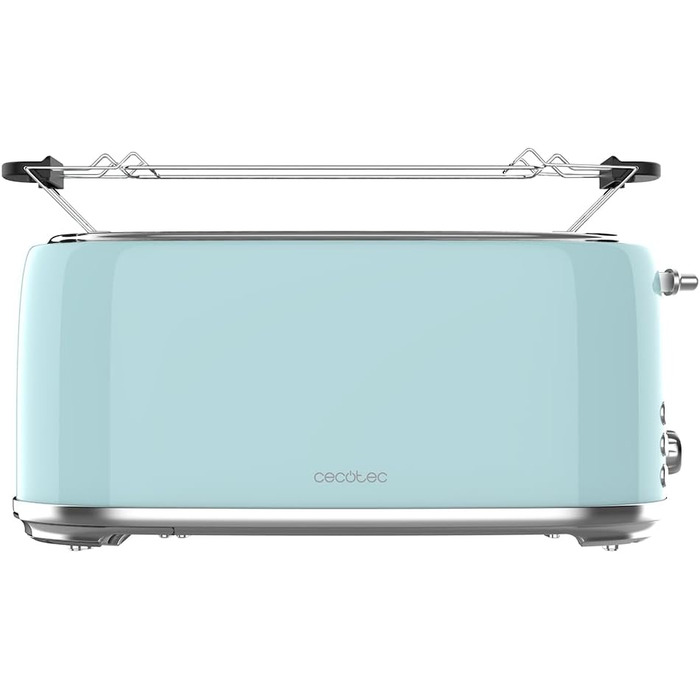 Тостер Cecotec Toaster 2 Scheiben Toast&Taste 1000 Retro Double: 980 Вт, нержавіюча сталь, 2 слоти, регулювання потужності, піддон для крихт (Blue)