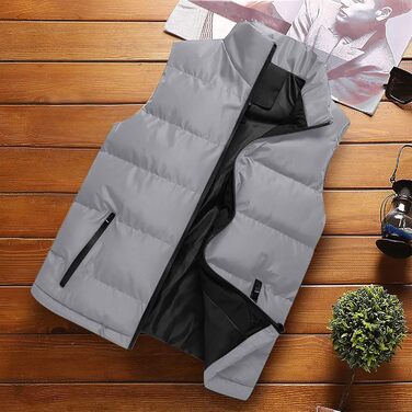 Чоловіча тепла степкова жилетка з капюшоном для активного відпочинку, Oversized, з кишенями, для зими, M-5x (Сірий, 4XL)