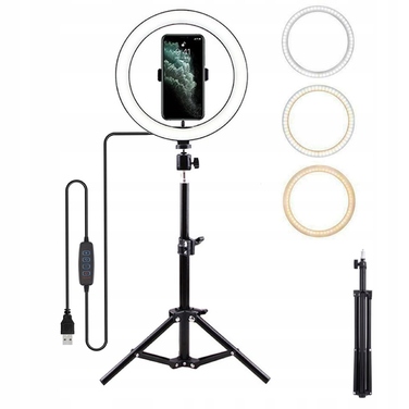 Кільцева LED-лампа 80 Вт + штатив 160 см та тримач для телефону