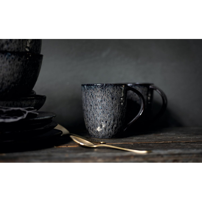 Набір керамічних чашок Leonardo Matera 6 шт., сірі, 430 мл, для кави та чаю, стійкі до миття в посудомийній машині, 018563