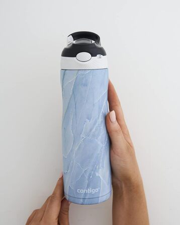 Contigo Ashland Chill Autospout Water Bottle with Straw, Stainless Steel Water Bottle, Leak-Proof, Insulated Bottle for Sports, Biking, Hiking, 590 ml, (Amazonite)