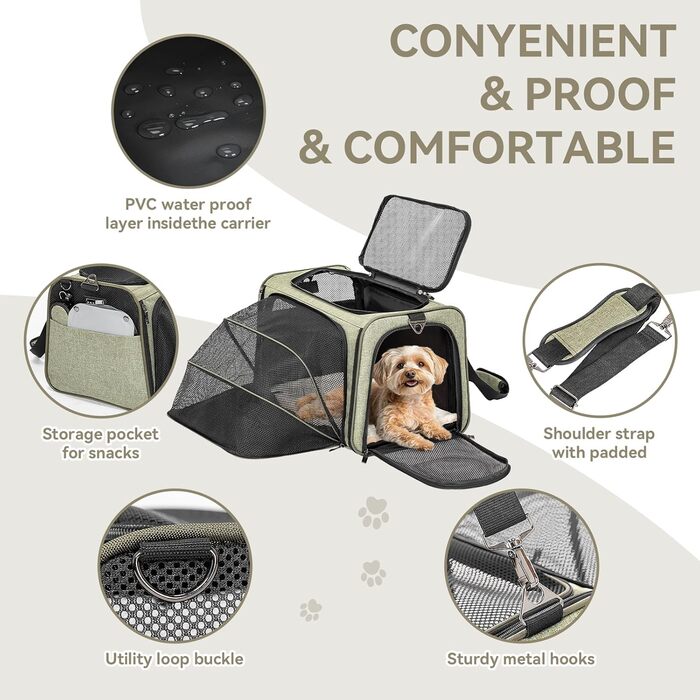 Транспортний бокс для кота/собаки Petsfit - складаний, зелений, M