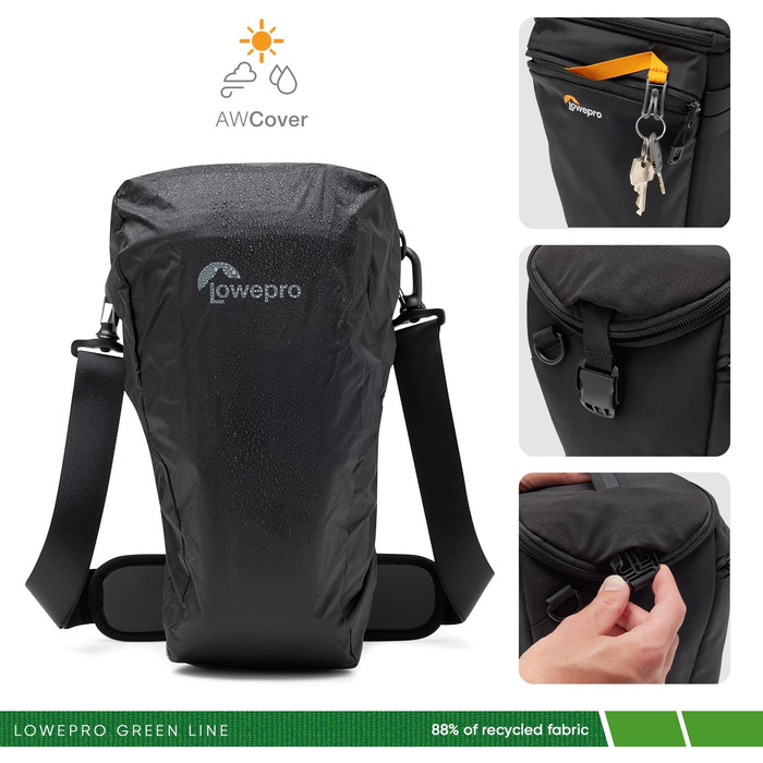 Lowepro ProTactic Toploader - фотосумка для беззеркальної камери/DSLR, 4.5 л, 37x10.5x14 см, для камер з об'єктивом, наплічна сумка для фотографів/відеооператорів (TLZ 75 Pro AW III - new)