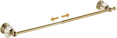 Golden Bathroom Toothbrush Holder, Gold Crystals, Bathroom Hardware (Towel Bar, Bright Gold)