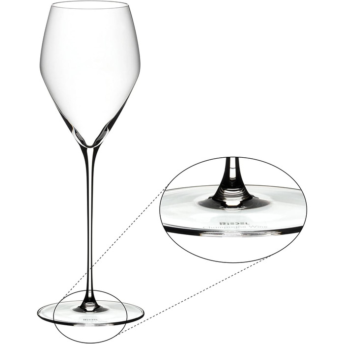 RIEDEL Veloce Champagne Glass Set, 2-Piece, Clear Crystal Glass, Premium Machine-Made