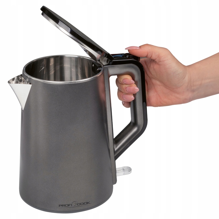 Електричний чайник Profi Cook PCWK501293, 2200 Вт, 1,5 л, сріблястий/сірий