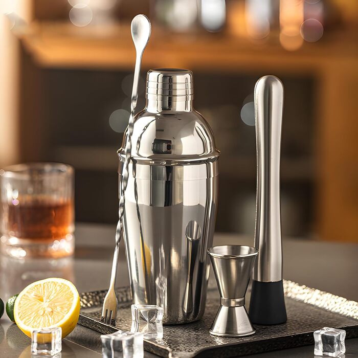 Набір для приготування коктейлів Retoo, нержавіюча сталь, 750 мл, 6 предметів, професійний барний аксесуар для дому та бару