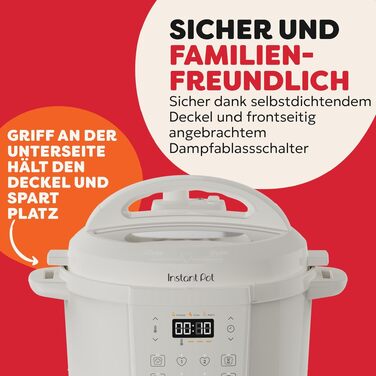 Мультиварка Instant Pot 3.8L 7-в-1 Smart Cooker – мультикухня, рисоварка, сковорода, йогуртниця, пароварка, підігрівач їжі – Schwartz (Білий, 5.7 л)