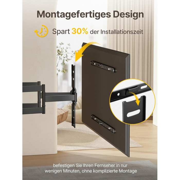 Кріплення для телевізора monTEK Ultra Slim, поворотне, для телевізорів 43-90 дюймів, товщина 1,1 см, VESA 600x400 мм, до 60 кг
