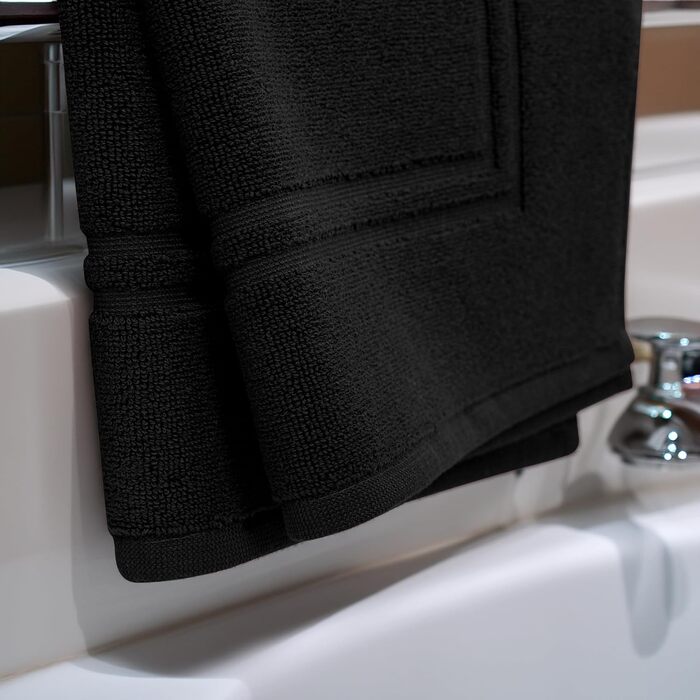 Набір рушників Tens Towels з 100% бавовни, 8 предметів: 2 великі банні рушники, 2 рушники для рук та 4 серветки, гігроскопічні та швидкосохнучі, чорні (50 x 80 см)