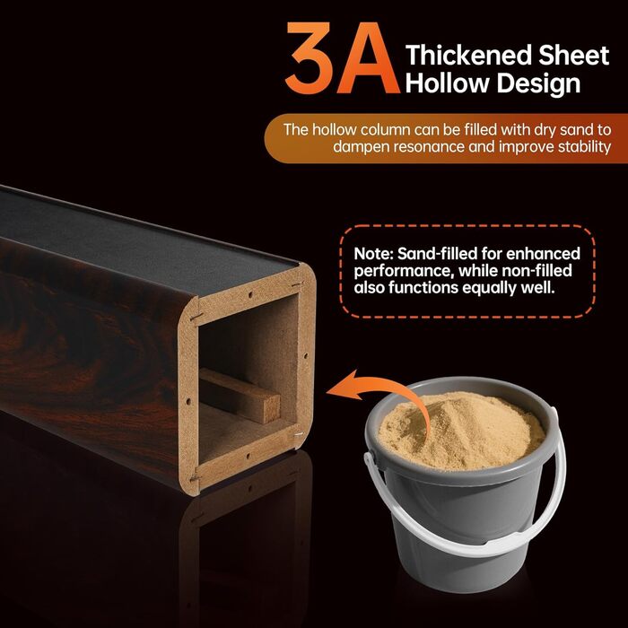 Підставка для акустики OUUTMEE 60 см (2 шт.) - дерев'яні, для Hi-Fi, кінотеатр, універсальні, з піском, для полиць