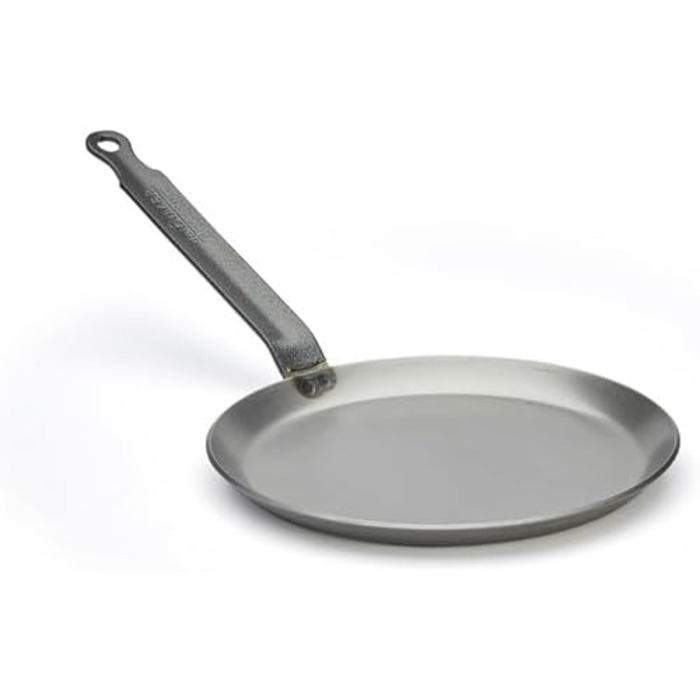 Млинцева сковорода de Buyer Carbone Plus, важка, з вуглецевої сталі, 24 см, срібляста