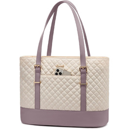 Сумка для ноутбука LOVEVOOK 15.6 дюймів, жіноча, універсальна, водонепроникна, для офісу, навчання, світло-бежева/рожева