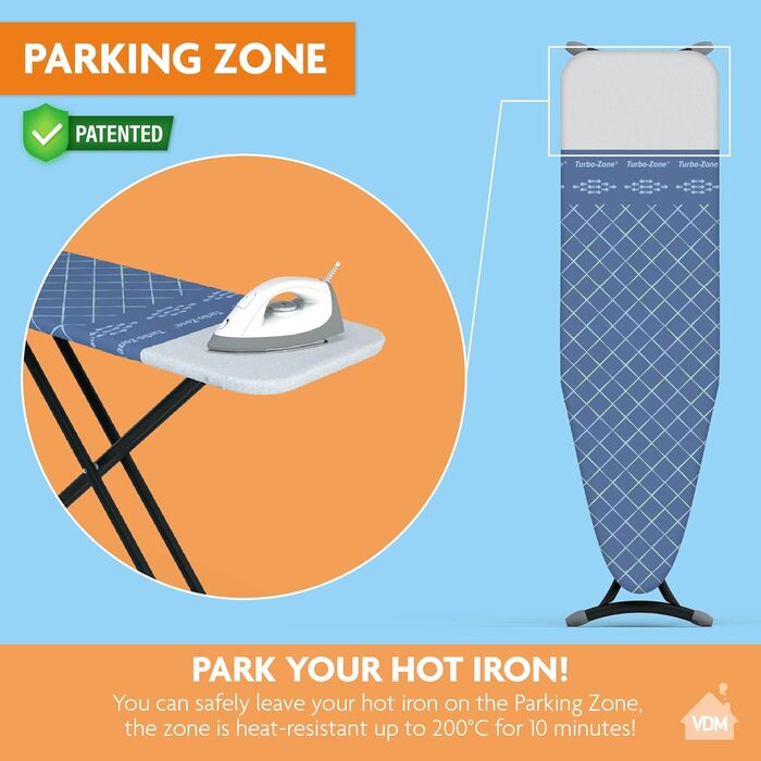 Глянець для прасувального столу Comfort, розмір XL, універсальний, 52x138 см, 100% бавовна з шаром молтона, блакитний