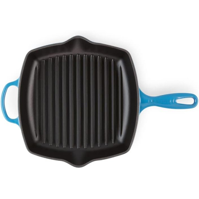 Чавунна гриль-сковорода Le Creuset Signature 26 см квадратна, для всіх типів плит, індукція, 2,86 кг, колір Azure