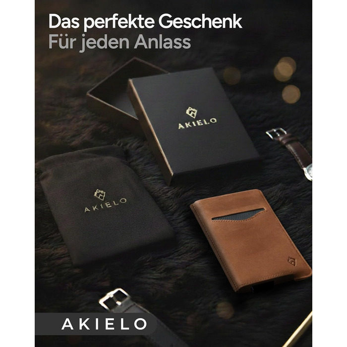 Криза картковий з RFID захистом та подарунковою коробкою – Мінімалістичний гаманець для чоловіків – Компактний портмоне з безконтактним захистом (Alpha Collection) (13. Світло-коричнева шкіряна випуск)