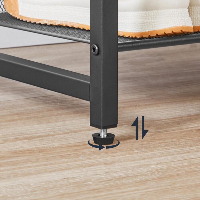 HOOBRO Coat Rack with Shoe Storage, Shoe Shelf with Coat Rack, Clothes Rack with 5-Tier Shoe Storage, Coat Rack with Shoe Cabinet, Adjustable Metal Grid Shelf, Greige EBG75MT01