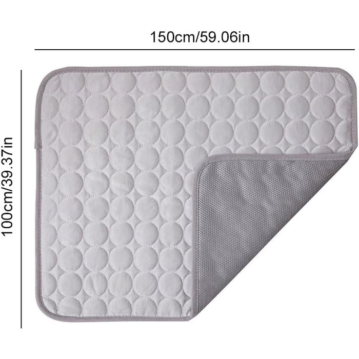 Килимок охолоджуючий для собак, самоохолоджуючий, 150x100 см, сірий (XXL)