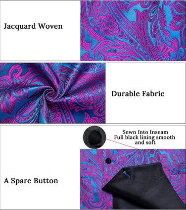 Жилет чоловічий DiBanGu з краваткою та хустинкою в паваподібному стилі, ґудзики, S-3XL, блакитний/фіолетовий