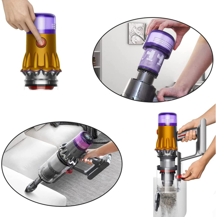 Електрична насадка для миття підлоги Dyson V12 Detect Slim / V10 Slim, з вологою тканиною та знімним баком, 6 змінних ганчірок + 1 бак (V12-3p)