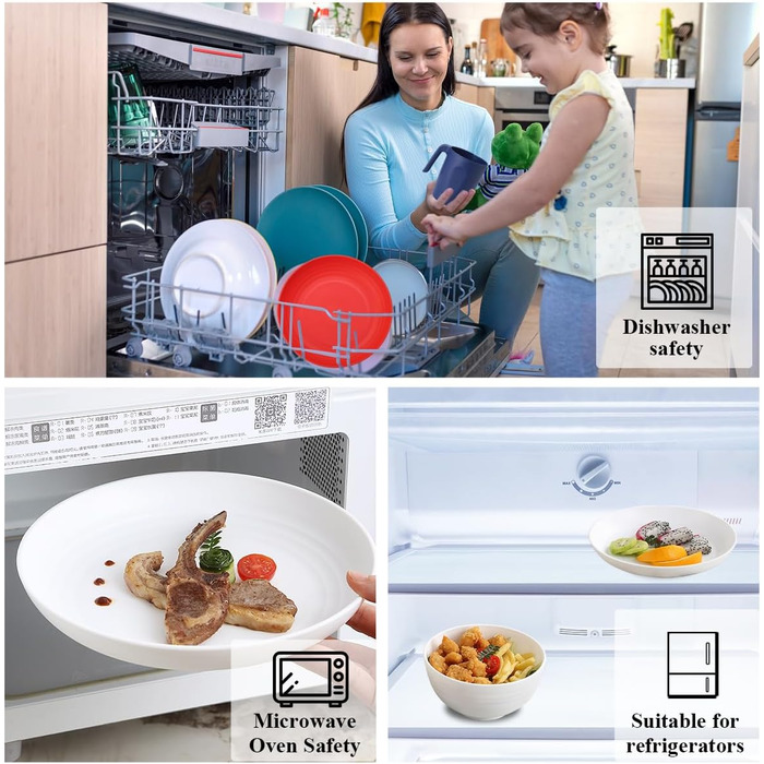 Набір посуду Berglander 24 елементи (6 персон) з пластику: тарілки, миски, чашки для дому, саду, пікніка