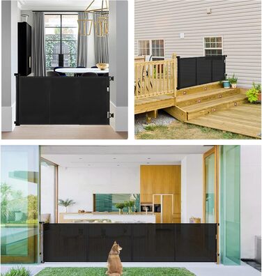 Захисне ворота для дитячих воріт, для дітей, котів та собак, розтяжне, 0-150 см, 500 см, сірий