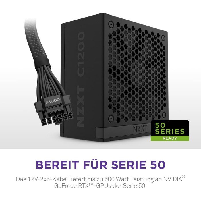 Блок живлення NZXT C850 Gold ATX 3.1, 850W, 80 Plus Gold, повністю модульний, чорний