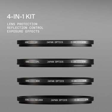 Набір фільтрів Gobe 46mm: UV, CPL, ND8, ND1000 - для фото та відео