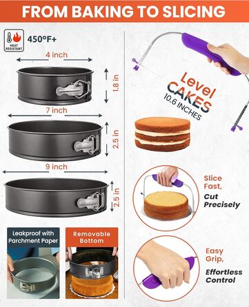 Набір для випічки тортів RFAQK 50-в-1: обертовий стіл, 12 підставок, насадки та мішки для крему, вирівнювач (700 шт.)