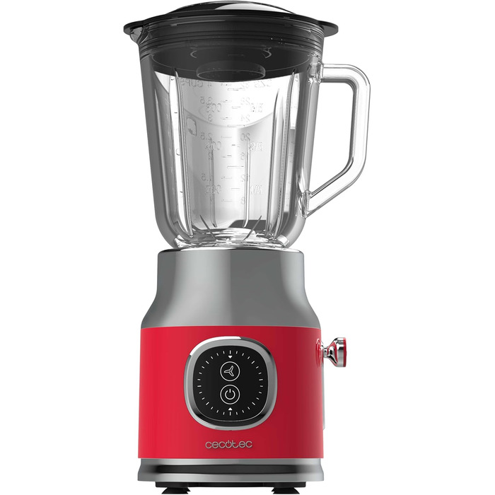 Cecotec Standmixer RetroTwist Red: 800W, Pulse, 1L, Титанове покриття, Червоний, Vintage-дизайн