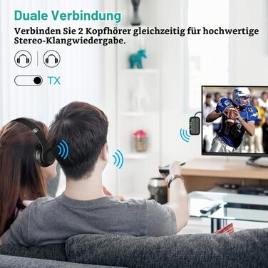 Bluetooth 5.4 адаптер 2-в-1 (передавач та приймач) Pro 2026, бездротовий аудіо-адаптер для ТБ, ПК, авто та Nintendo Switch, підтримка 2-х навушників, AUX, чорний