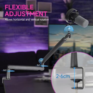 FIFINE XLR мікрофон з тримачем (AM8+BM88) для ПК, стрімінгу, подкастів: динамічний USB мікрофон з регульованим кронштейном