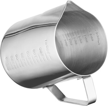 CURTA Milk Can, Milk Frothing Pitcher, Milk Foaming for Art, Silver Milk Pitcher, 900 Stainless Steel Milk Pitcher