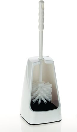 Набір для чищення унітазу Levin, щітка з контейнером, 38 см, білий