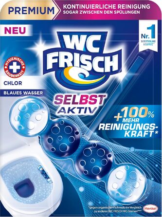 Освіжувач для унітаза WC Frisch Selbst Aktiv Chlor Blauspüler, 4в1, підвісні блоки (10 шт)