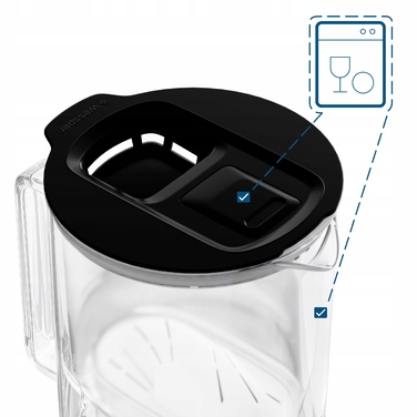 Скляний фільтраційний глечик Wessper D4 BOROSILICATE MINI FF BK з фільтром