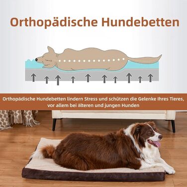 Ортопедичний лежак для собак малого та середнього розміру, трансформується (холодне/тепле), знімний та пральний, водонепроникний, темно-сірий, 75x50x7 см, розмір M